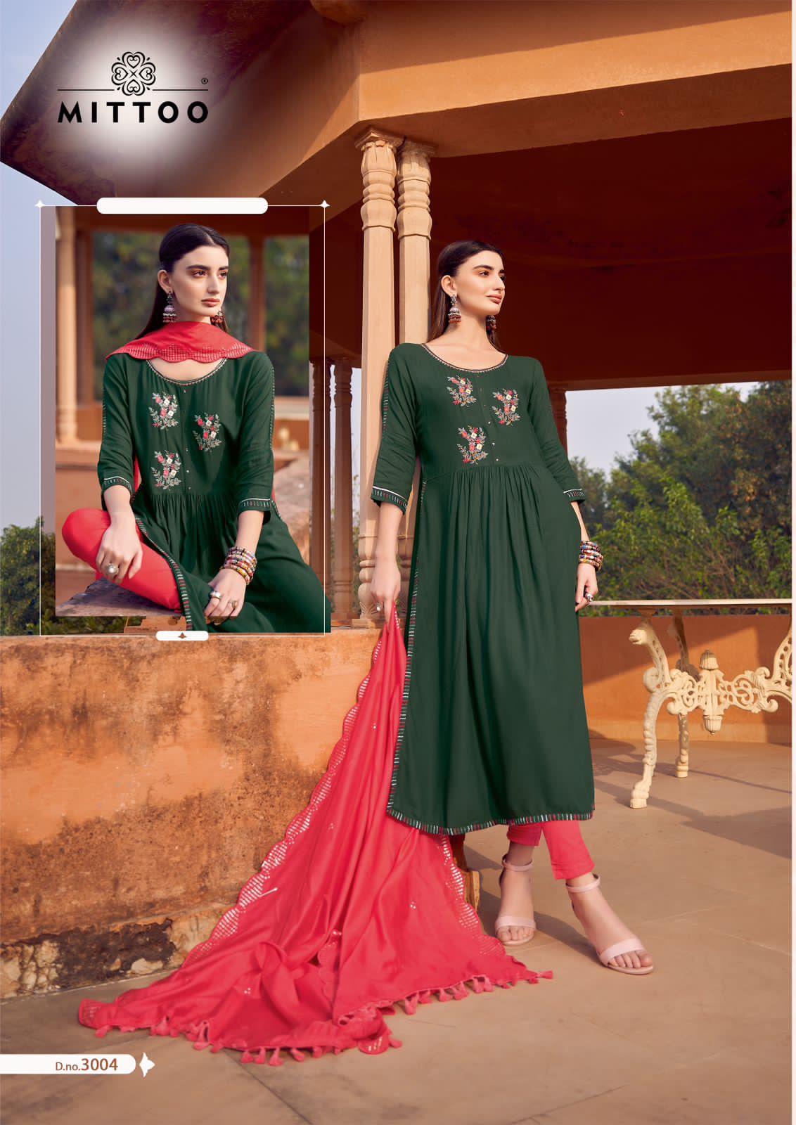 Pavitra By Mittoo Embroidery Kurti With Bottom Dupatta Wholesale Price In Surat
